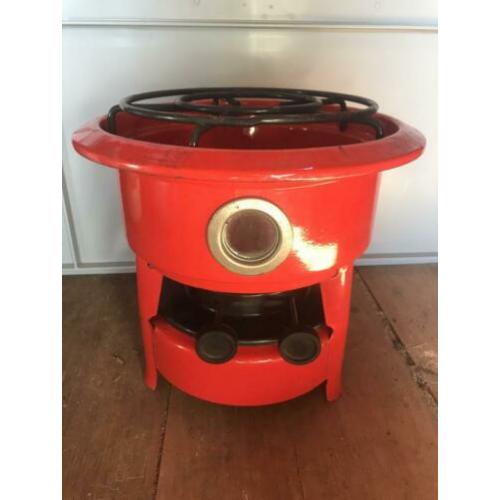 Petroleum stel, rood emaille