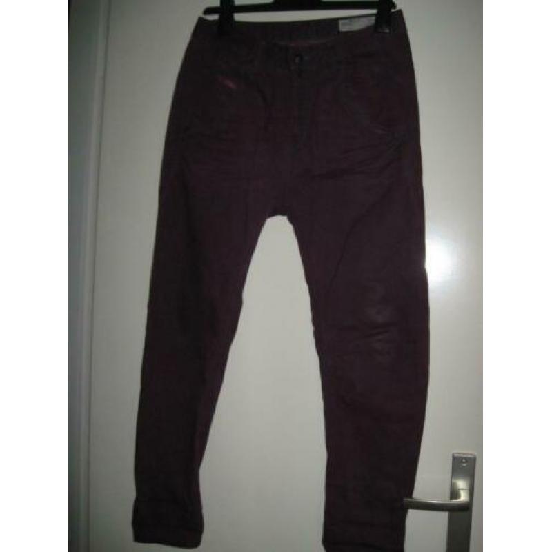 Diesel paarse Fayza relaxed boyfriend low waist, smalle pijp