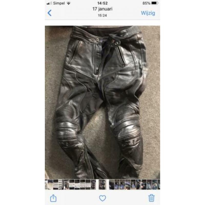 Leren motorpak te koop mt S/M