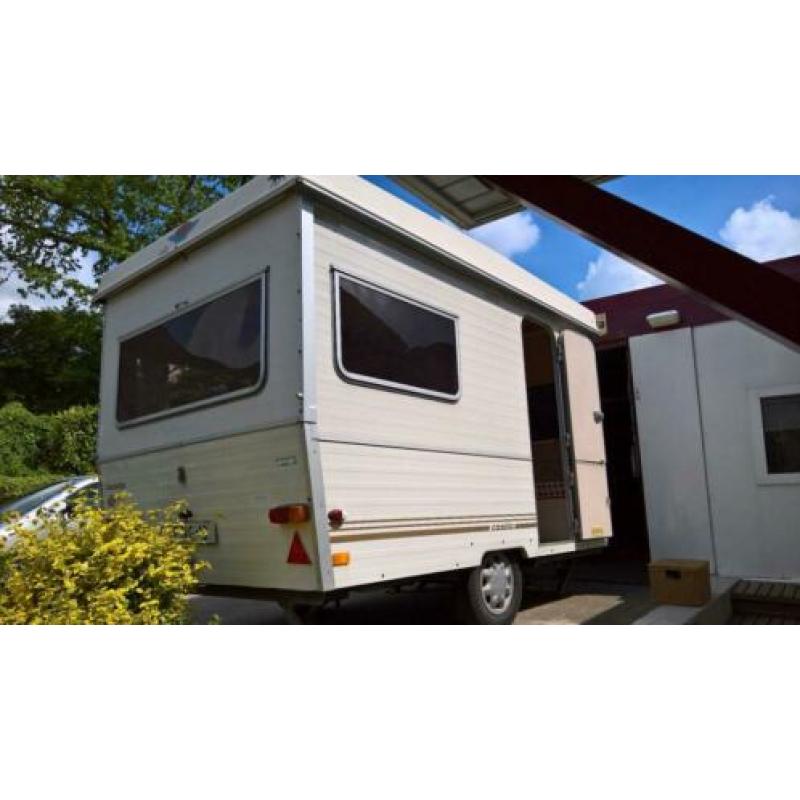 Casita vouw- klapcaravan met vaste wanden, vakantieklaar 3p.