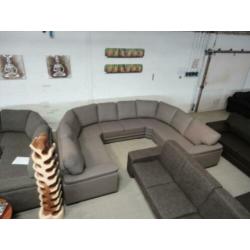 n160 taupe leder xl u hoekbank