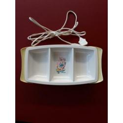 Vintage electrisch warmhoudbord baby