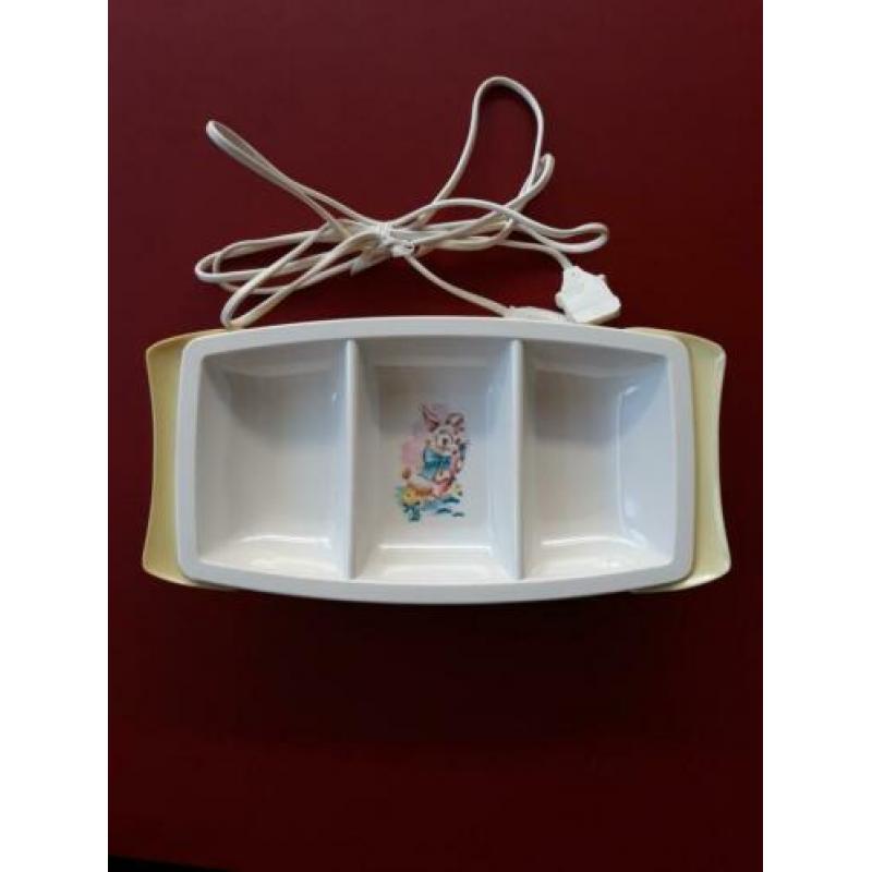 Vintage electrisch warmhoudbord baby