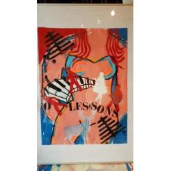 Canvas in Lijst schilderij ABSTRACT 80X60X4CM
