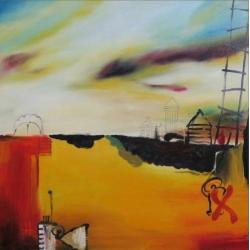 Han Teng - zonder titel VI - 80 x 80 cm - Acryl op doek -...