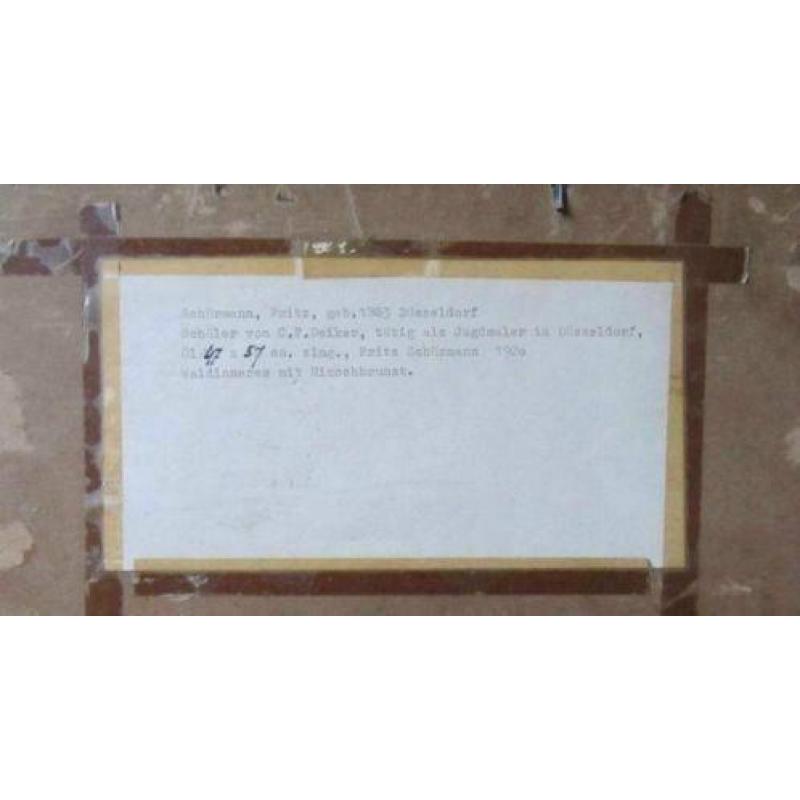 ==DUITS==bosgezicht met hert===Fritz Schürmann (geb 1883)==