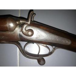 Antiek Engels hagel pistool geweer kal 12 zwartkruit