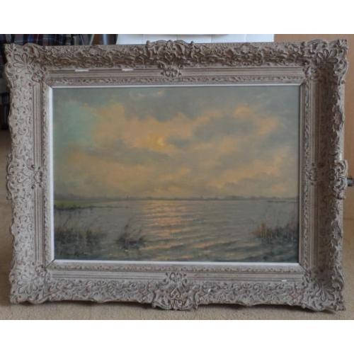 schilderij landschap kunstenaar J.L. van der Meide (Gouda)