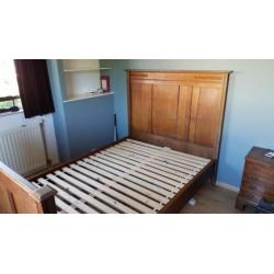 Antiek Jugendstill eiken bed, 130 x 200 m.