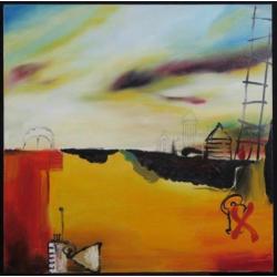 Han Teng - zonder titel VI - 80 x 80 cm - Acryl op doek -...