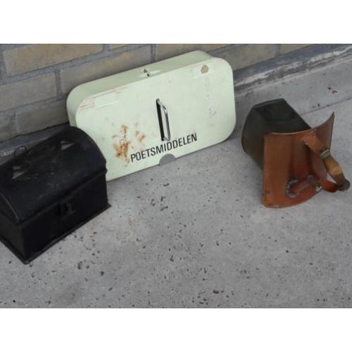 Antieke/ Vintage huishoudelijke set/ Brons/ Metaal/ Retro