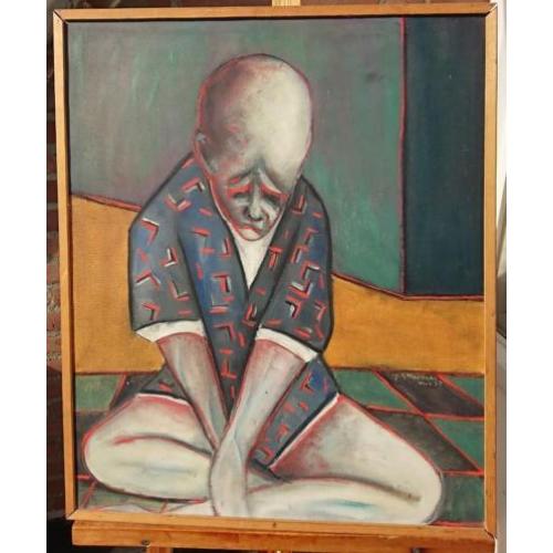 Geert Mevissen (1950) Zittende trieste man 1978, acryl/doek