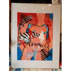 Canvas in Lijst schilderij ABSTRACT 80X60X4CM