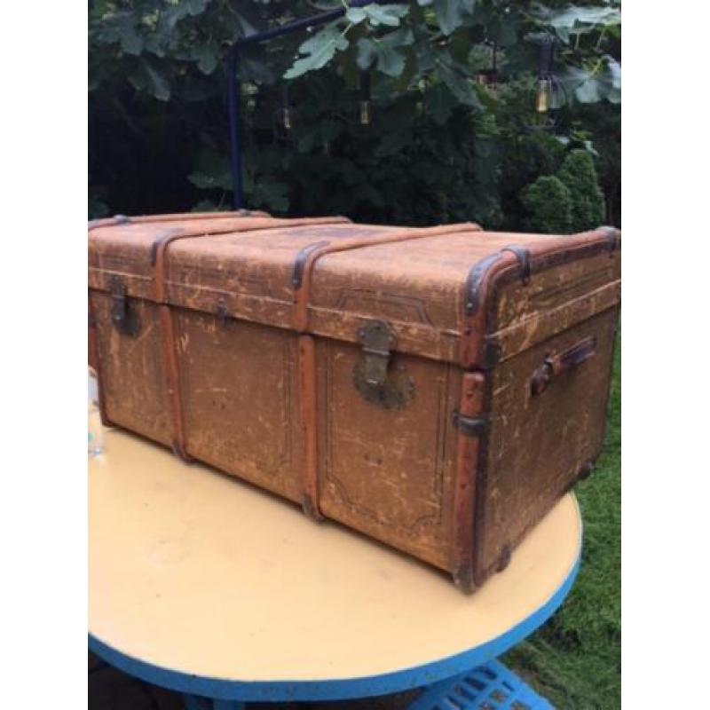 Hutkoffer Antiek Mooi Groot Formaat