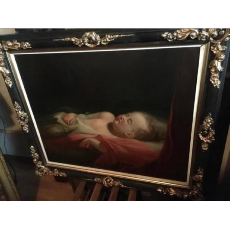 Antiek schilderij Baby Dreams