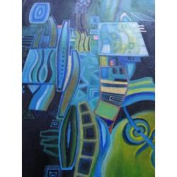 " a Composition " Prachtig Acrylschilderij van V.Darbinyan