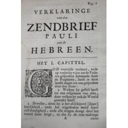 Henricus Groenewegen - Hebreenbrief (1679, overslaand perk.)