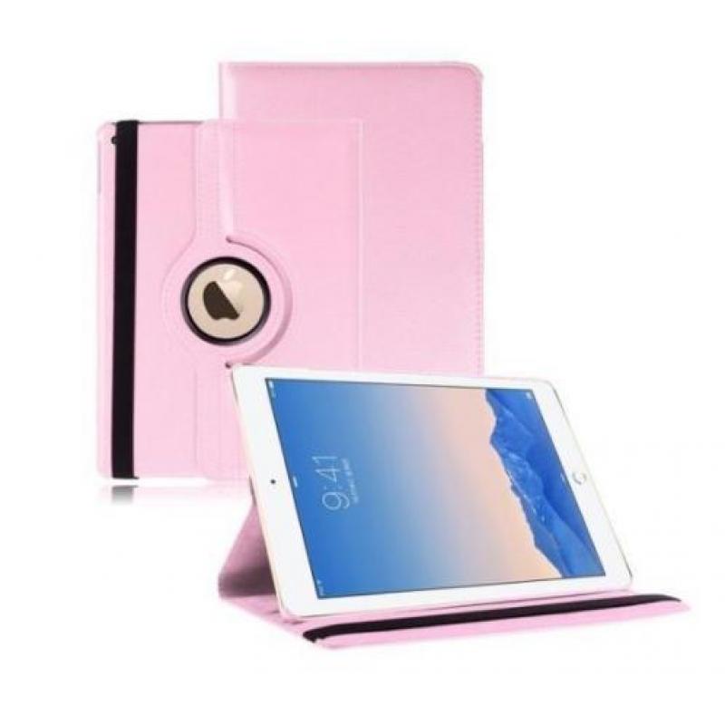 iPad 2017 (5e generatie) lederen hoes hoesje 360 graden Roze