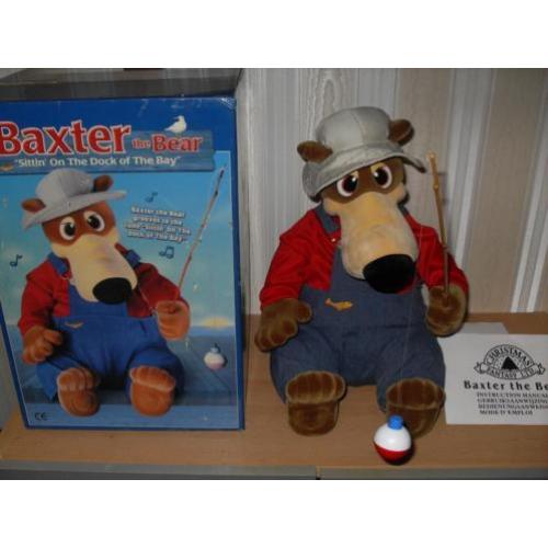 nieuw in doos baxter de vissende kerst beer bear op stroom