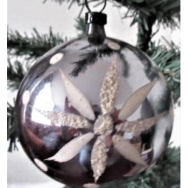 8 Oude blauwe versie kerstballen /Vogel