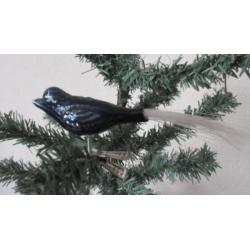 8 Oude blauwe versie kerstballen /Vogel