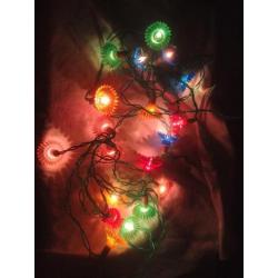 Oude antieke kerstlampjes kerstverlichting pastel