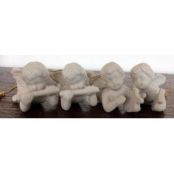 4 engeltjes voor in de kerstboom / wit KERST