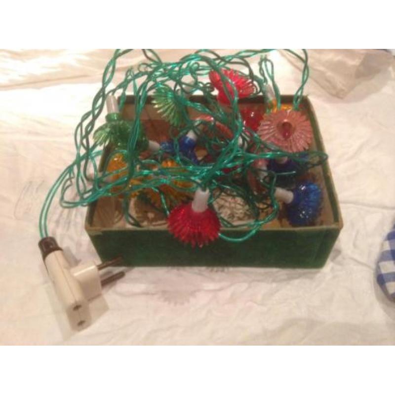 Oude antieke kerstlampjes kerstverlichting pastel