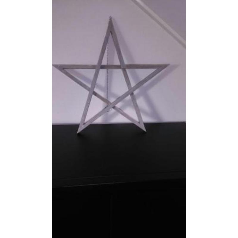 Houten kerstboom en kerstster