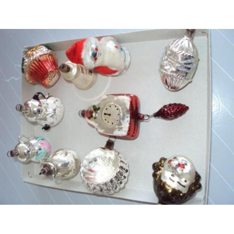 oude kerstballen mooie set 10 stuks