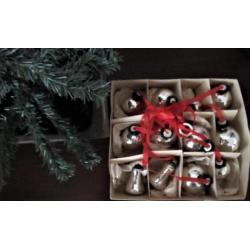 Mooie oude glazen kerst ballen klokjes hanger