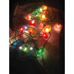 Oude antieke kerstlampjes kerstverlichting pastel