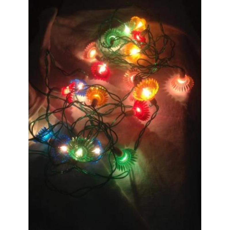 Oude antieke kerstlampjes kerstverlichting pastel