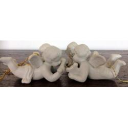 4 engeltjes voor in de kerstboom / wit KERST