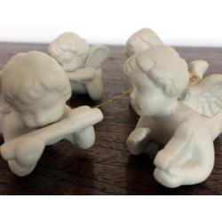 4 engeltjes voor in de kerstboom / wit KERST