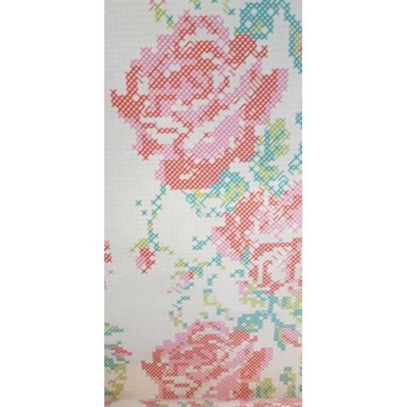 Behang rozen roze haakpatroon nieuw