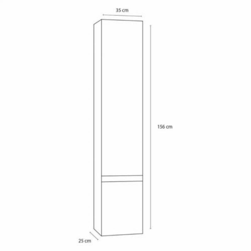 Badkamerkast Differnz Shout 156x35x25 cm Zwart (Rechts dr...