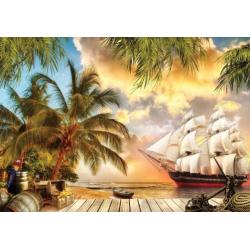 Fotobehang Piratenschip II , Piraten behang *Muurdeco4kids