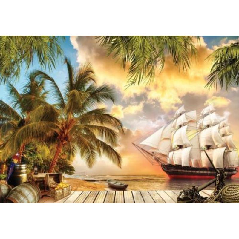 Fotobehang Piratenschip II , Piraten behang *Muurdeco4kids
