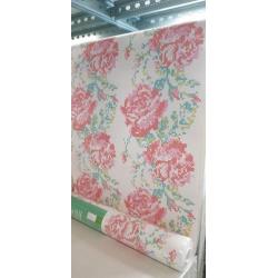 Behang rozen roze haakpatroon nieuw