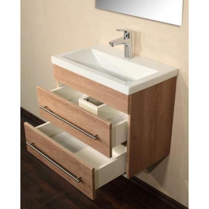 Badmeubel Badkamermeubel Reno 60 cm Eiken slechts 36 cm diep