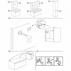 Badkamerkast Differnz Shout 156x35x25 cm Zwart (Rechts dr...