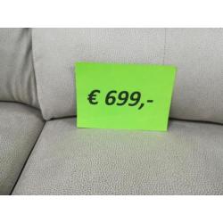 Grijze lounge bank met RELAX functie DIRECT LEVERBAAR