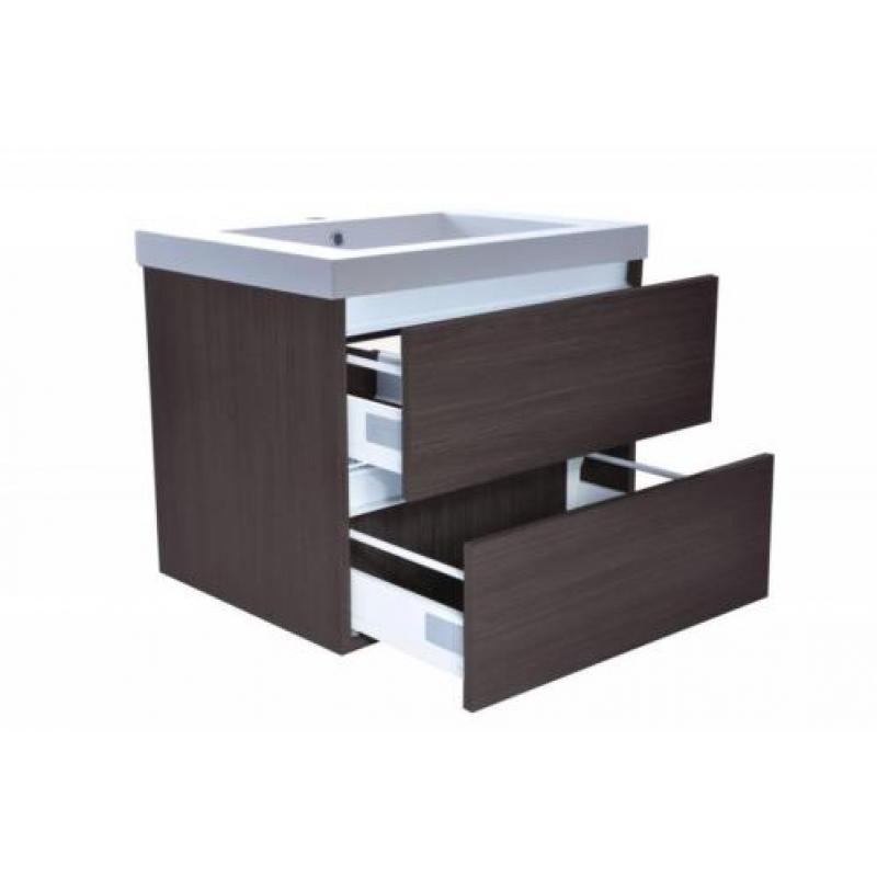Badkamermeubelset Luna 60X47 Grey Oak (2 Laden)