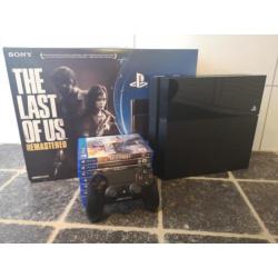 Playstation 4 500GB met 8 games en aankoopnota met doos