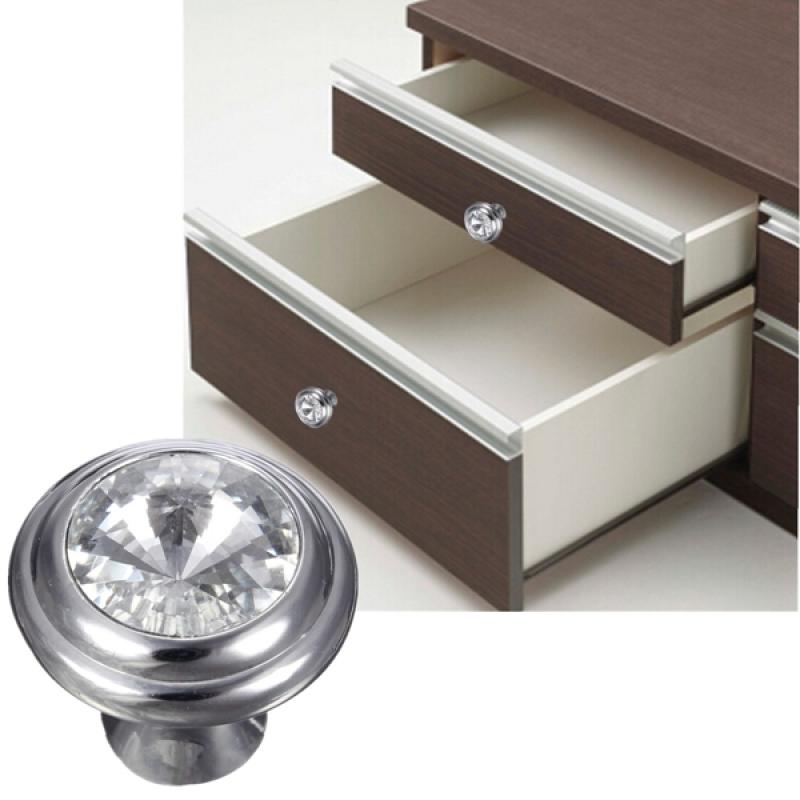 Sparkle Glass Handle Knob Furniture Door Kitchen Cabinet Drawer Wardrobe