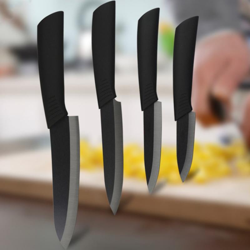 Black Blade Ceramic Knife Set Chef's Kitchen Knives 4 Size Schitterend