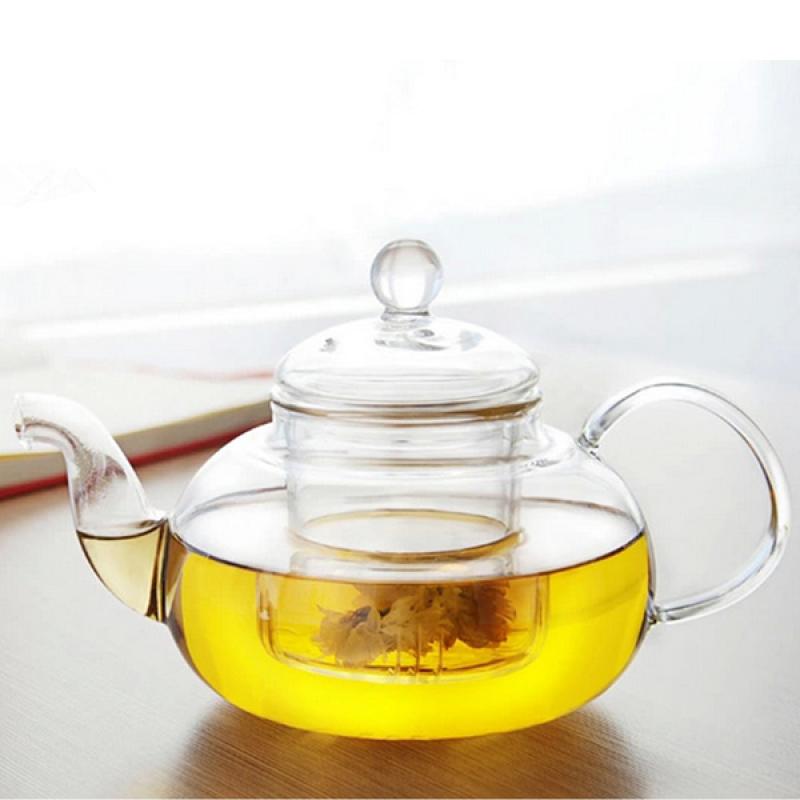 350ML 1000ML Heat Resistant Glass Teapot With Infuser Coffee Tea Leaf
