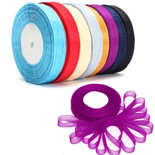 50 Yard 15mm Transparent Organza Ribbon Wedding Party DIY Decoration