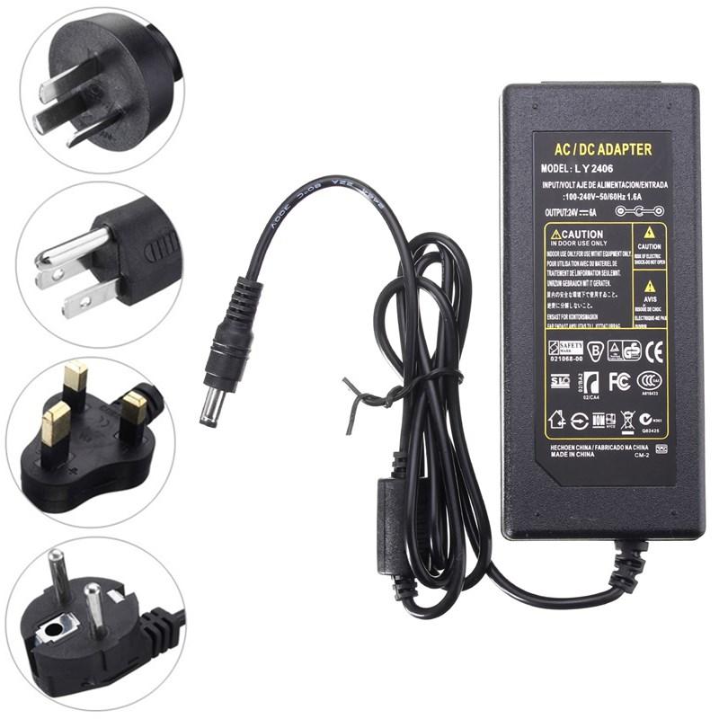 AC100 240V To DC24V 6A Transformer Power Supply Adapter for LED Strip Light
